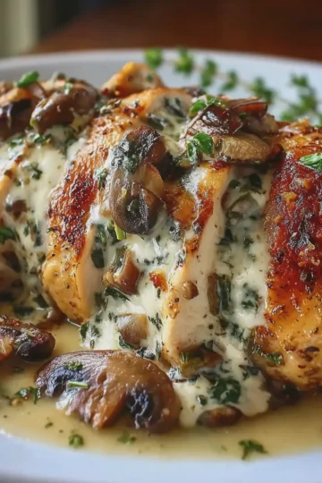 Creamy Mushroom Stuffed Chicken