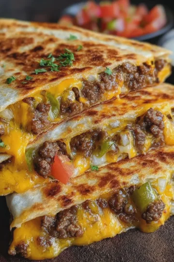 Blackstone Cheeseburger Quesadilla