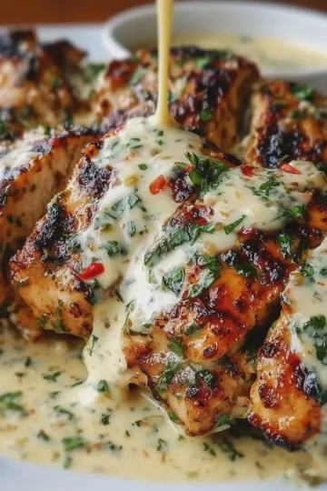 Mediterranean Grilled Chicken with Creamy Garlic Sauce