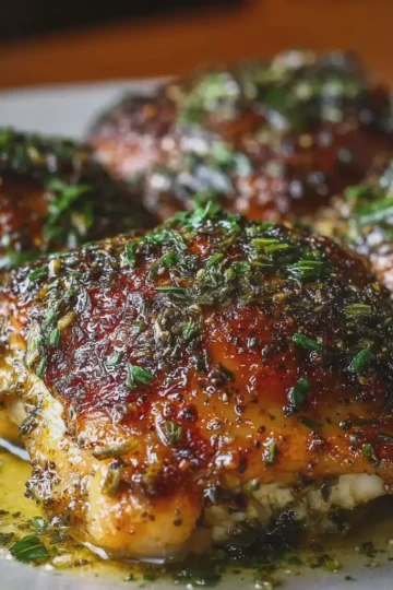 Crispy Baked Chicken Thighs with Herb Infusion