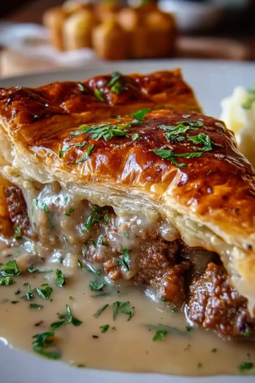 Beef Gravy Puff Pie