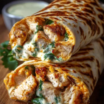 Cheesy Garlic Chicken Wraps