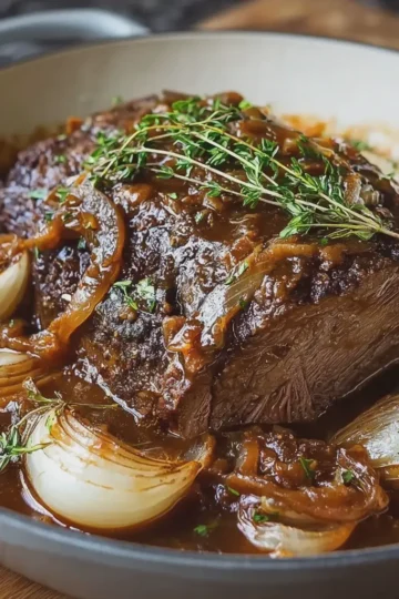 Slow Roasted Onion Gravy Beef Roast