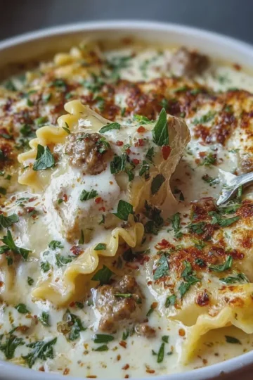 Creamy Alfredo Lasagna Soup