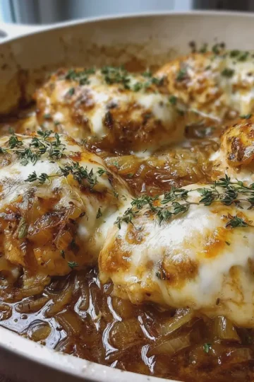 French Onion Smothered Chicken Bake
