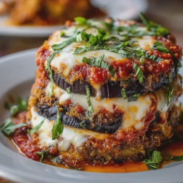 Loaded Cheesy Eggplant Parmesan Stack
