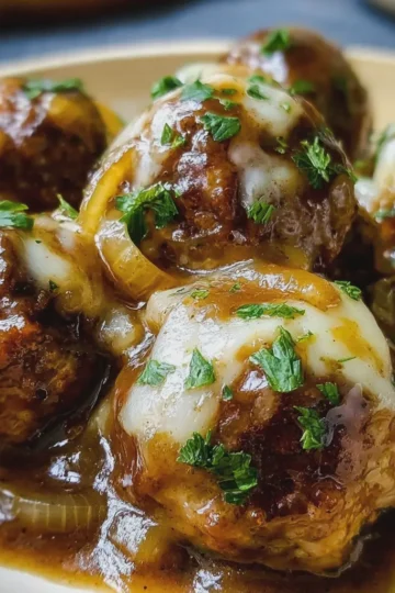 Crock Pot French Onion Meatballs