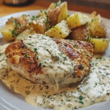 Chicken and Potatoes with Garlic Parmesan Cream Sauce
