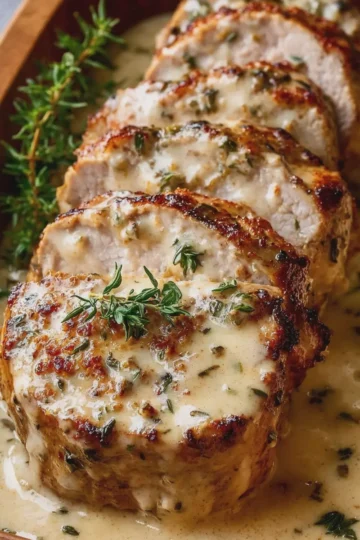 3-Ingredient Baked Creamy Pork Tenderloin