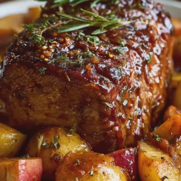 Sweet & Savory Glazed Roast with Apples
