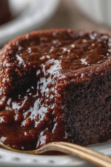 5-Ingredient Glossy Baked Chocolate Pudding