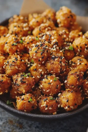 Crispy Baked Chickpea Sesame Bites