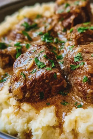 3-Ingredient Slow Cooker Dad's Sunday Special Beef Tips