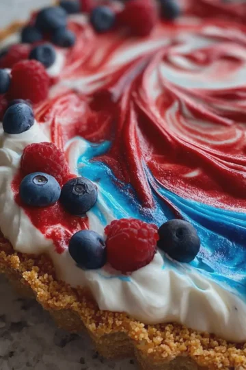 No-Bake 4th of July Swirl Pie