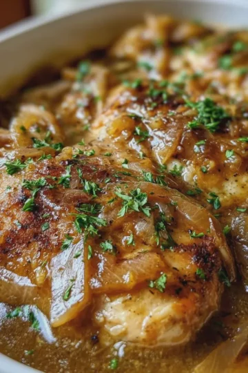 Slow Cooker 3-Ingredient Onion Soup Chicken