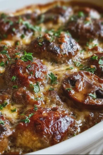 Oven-Baked 4-Ingredient Amish Beef and Mushroom Bake