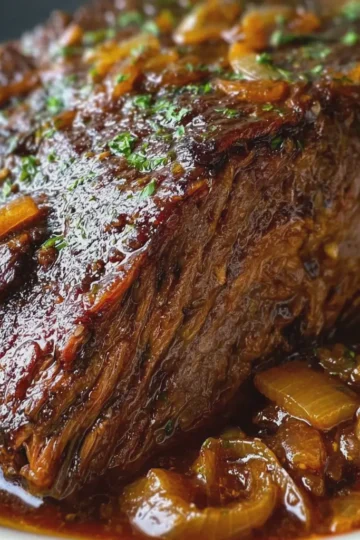 Slow Cooker 4-Ingredient Amish-Style Onion Beef Roast