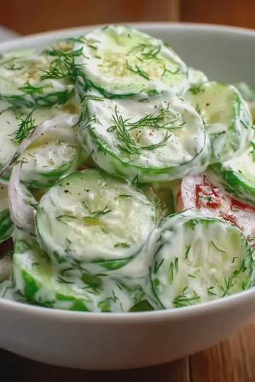 Incredible Creamy Cucumber Salad