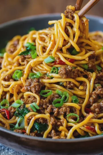 Asian Ground Beef Noodles