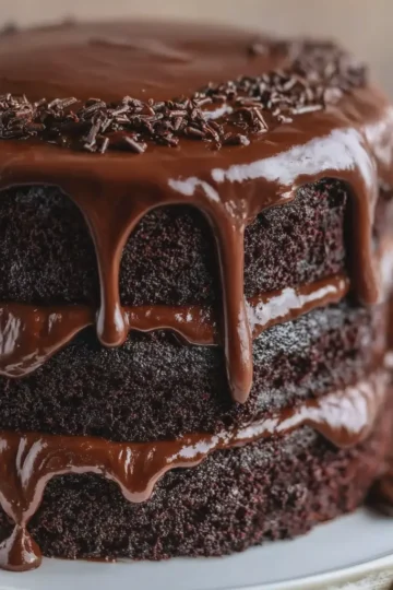 Triple Chocolate Ganache Cake