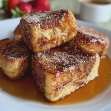 Hawaiian Roll French Toast with Cinnamon Sugar