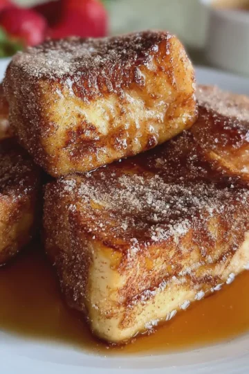 Hawaiian Roll French Toast with Cinnamon Sugar