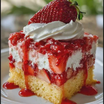 Strawberry Cheesecake Poke Cake