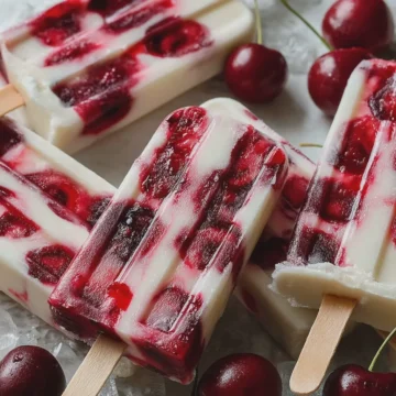 Cherry Yogurt Popsicles ❄️🥄