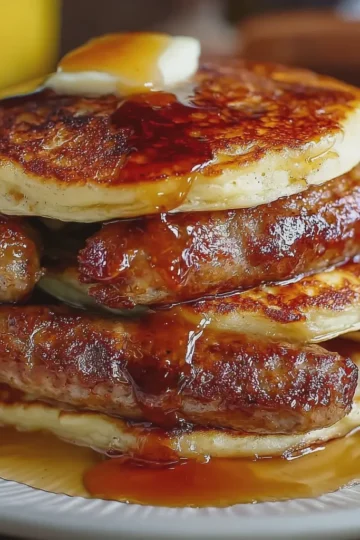 Sausage Dipped Pancakes