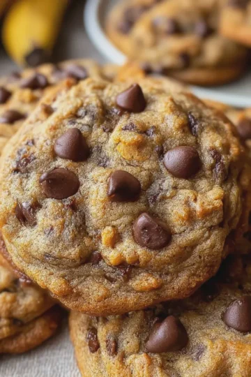 Easy Peanut Butter Banana Chocolate Chip Cookies
