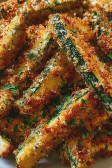 Crispy Parmesan Garlic Zucchini Fries