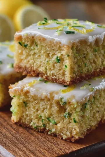 Lemon Zucchini Bars with Glaze