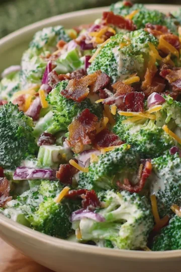Creamy Broccoli Salad with Turkey Bacon