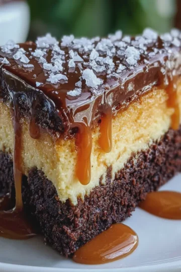 Salted Caramel Brownie Cheesecake ✨