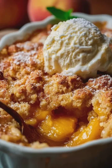 Dump and Bake Peach Cobbler