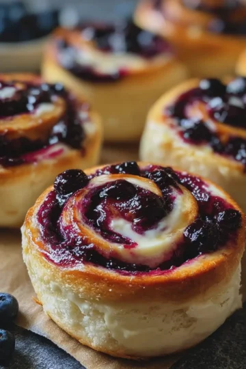 Blueberry Cheesecake Swirl Rolls