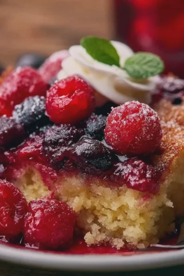3-Ingredient Frozen Fruit Dump Cake