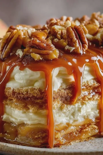 Easy Caramel Apple Éclair Cake