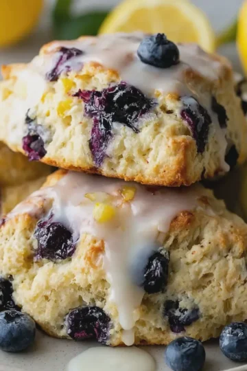 Glazed Lemon Blueberry Scones
