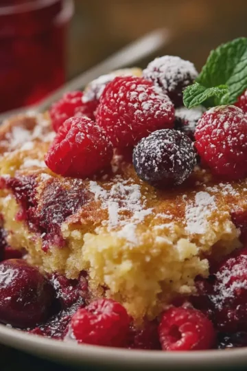 3-Ingredient Frozen Fruit Dump Cake