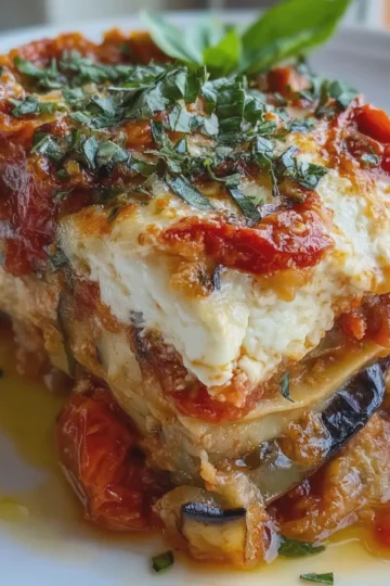 No-Bake Eggplant Tomato Lasagna