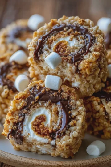 S’mores Rice Krispie Treat Pinwheels