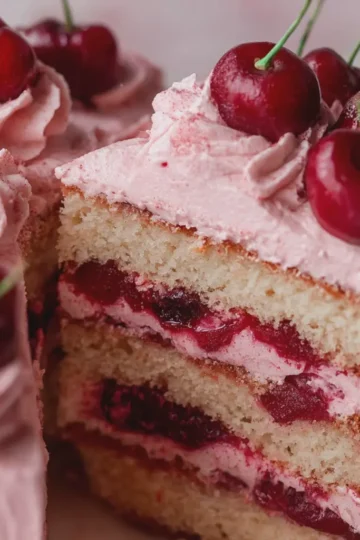 Cherry Layer Cake with Cherry Buttercream