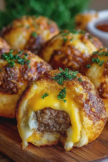 Garlic Parmesan Cheeseburger Bombs