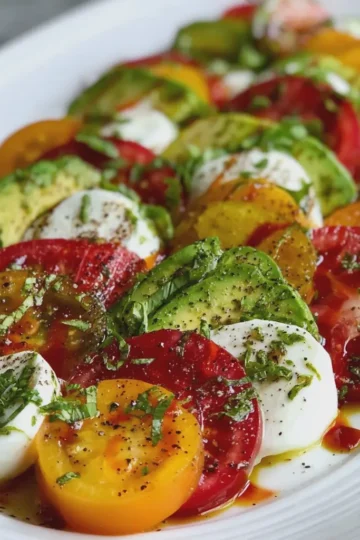 Heirloom Tomato, Avocado & Mozzarella Salad