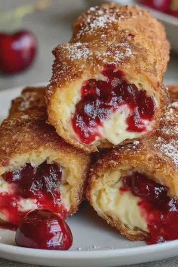 Cherry Cheesecake Egg Rolls