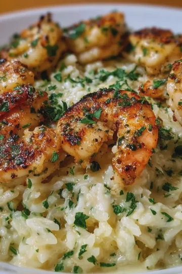 Chicken Scampi with Creamy Garlic Parmesan Rice 🍚🧀