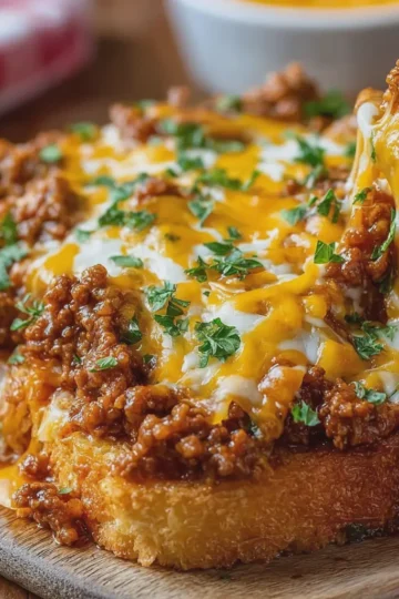 Cheesy Sloppy Joe Toast