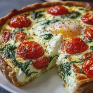 Spinach, Ricotta & Tomato Vegetarian Quiche
