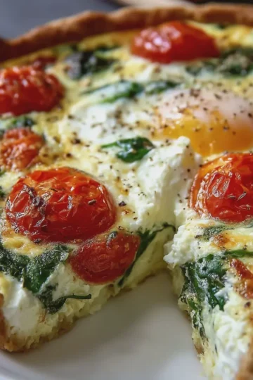 Spinach, Ricotta & Tomato Vegetarian Quiche